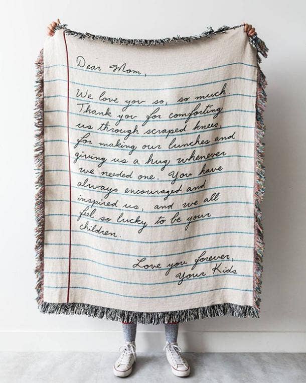 Frankie Print Co. Love Letter Handwriting Blanket Valentines Day gift for new mom