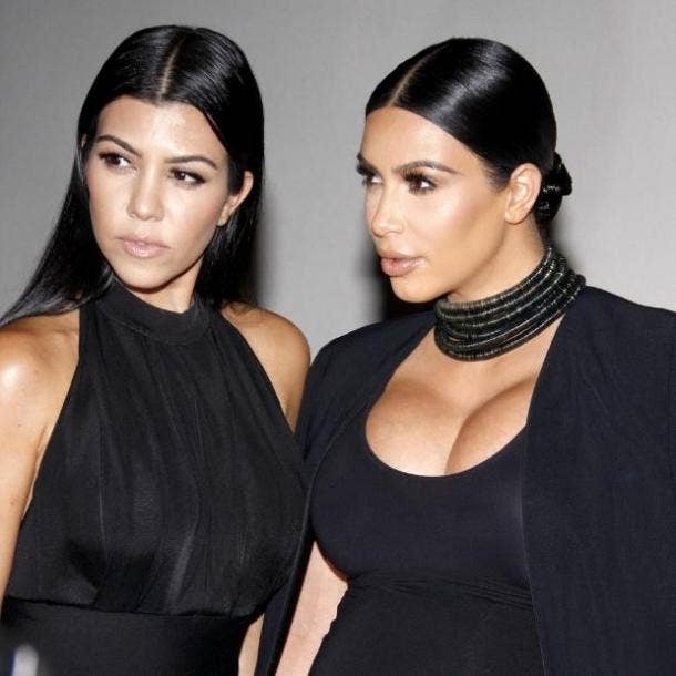 Kourtney and Kim Kardashian at the Cosmopolitan's 50th Birthday Celebration