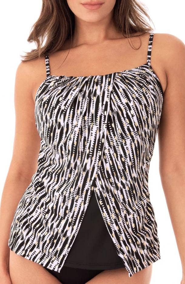 Miraclesuit Pyrite Jubilee Flyaway Tankini Top swimsuit to hide tummy