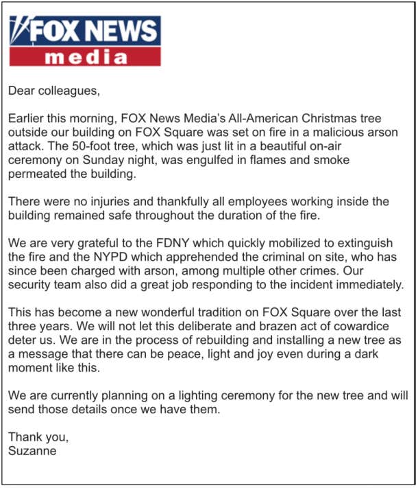 Why Was The Fox News Christmas Tree Set On Fire News Anchor React - 44