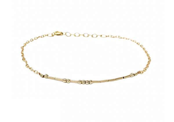 gift for sister / custom morse code gold fill bracelet