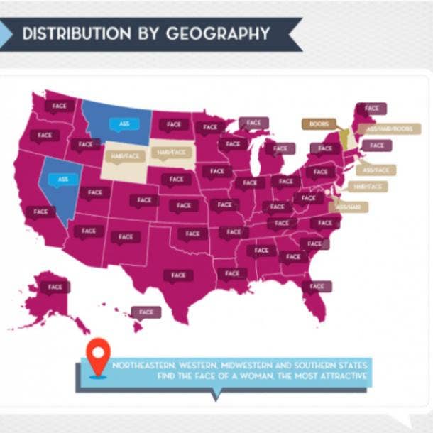 attractive female features by geography