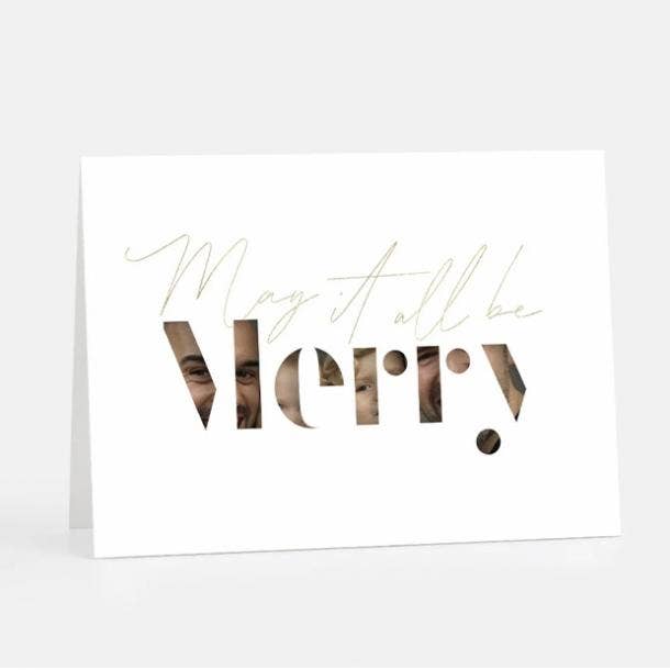 Merry Stencil Letters Holiday Card