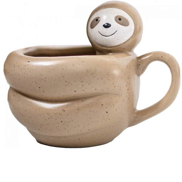 best white elephant gifts under 20 sloth mug