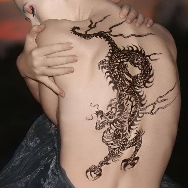 Black dragon tattoo