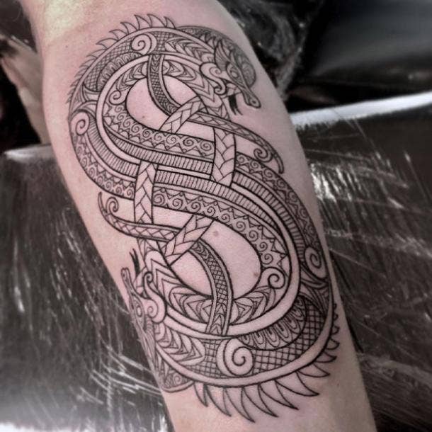 Celtic dragon tattoo