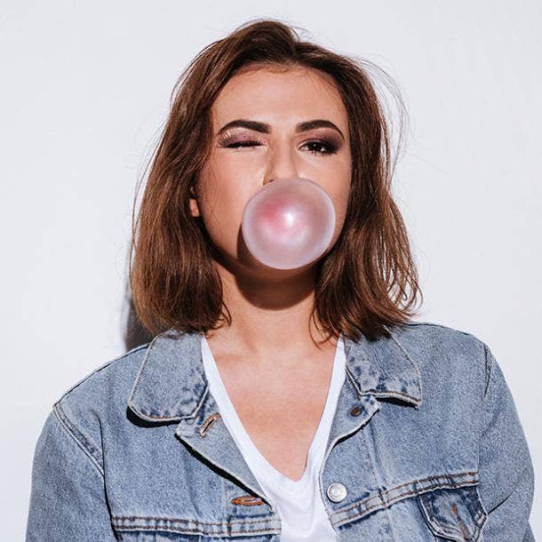 woman chewing gum