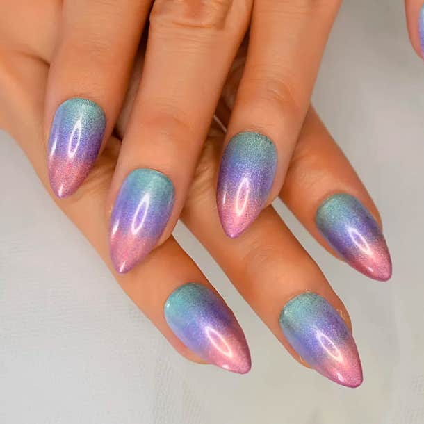 chrome nail ideas ombre