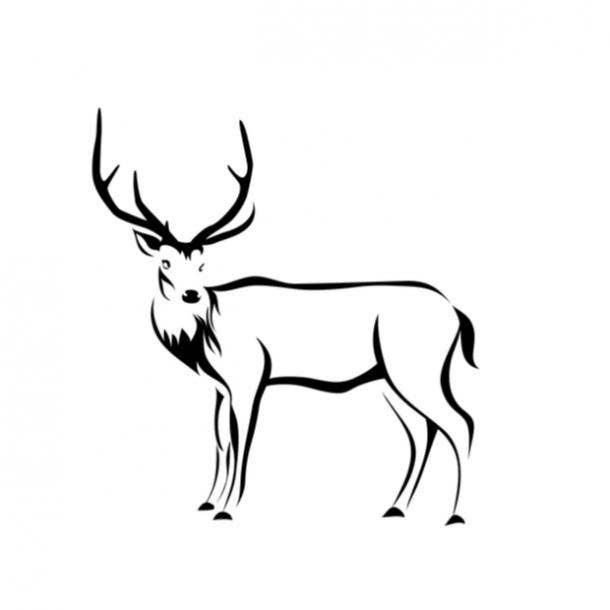 Deer Silhouette Tattoo Design Idea