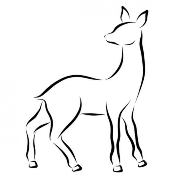 Linework Doe Tattoo Design Idea