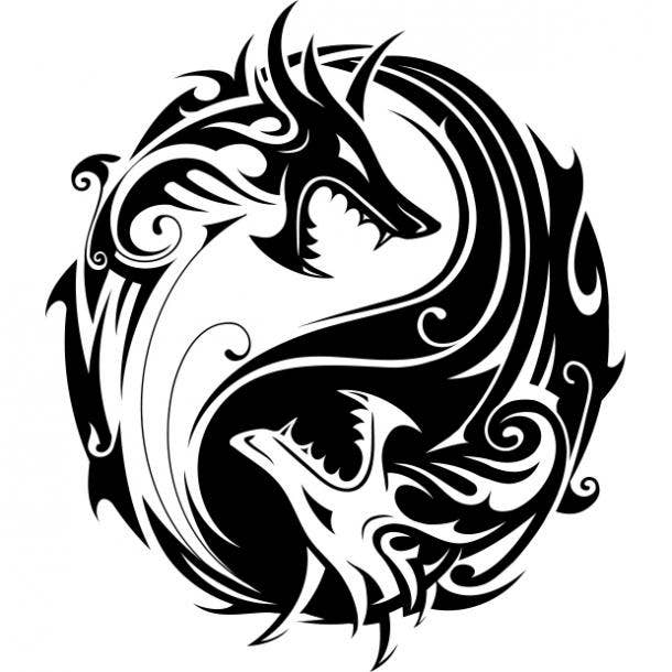 Dragon heads tattoo