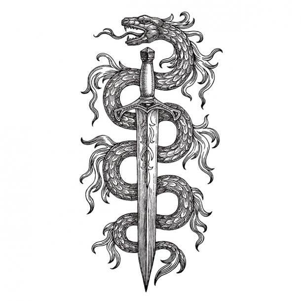 Medieval dragon and sword DragonTattoo SwordTattoo DaggerTattoo In   TikTok