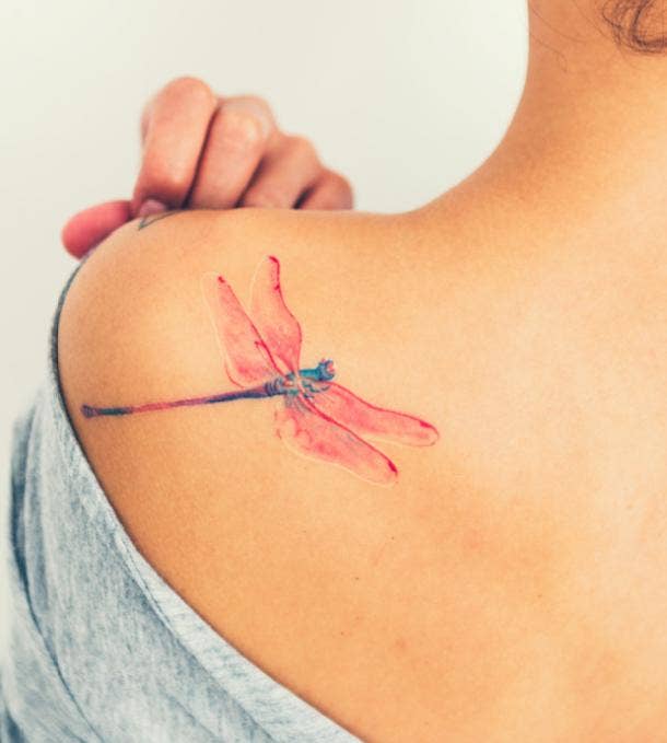 dragonfly tattoo idea for women