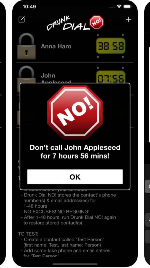 Drunk Dial NO! app