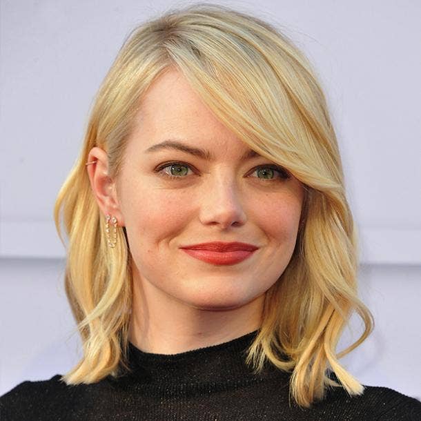 Emma Stone side bangs