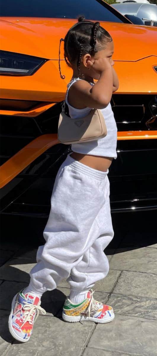 Kylie Jenner gave Stormi a Louis Vuitton-print Lamborghini for Christmas