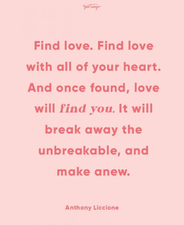 Anthony Liccione finding love quote