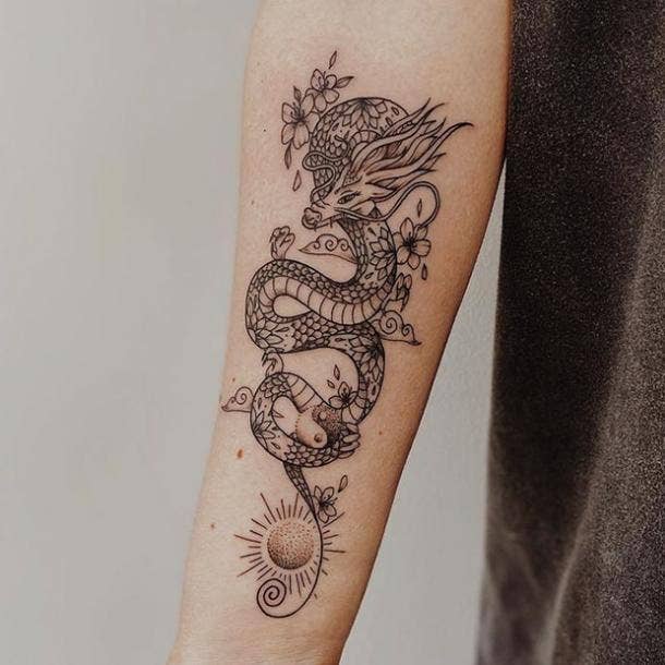 forearm dragon tattoo