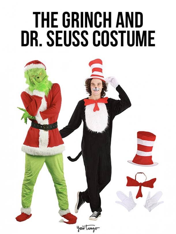 gay couple halloween costumes The Grinch and Dr. Seuss