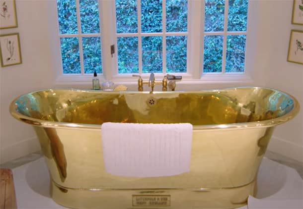 kendall jenner gold bathtub