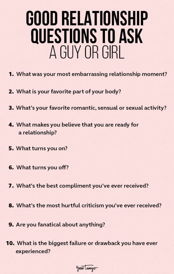 Good Relationship Questions To Ask A Guy Or Girl