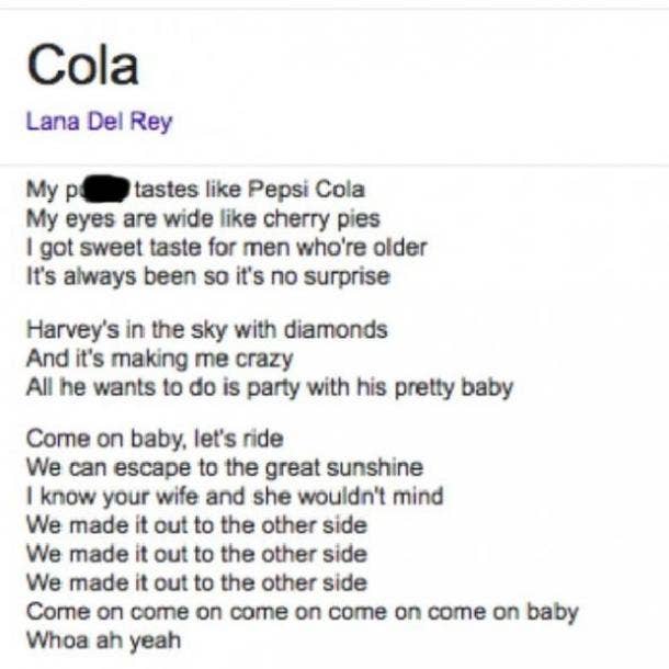 Google Cola lyrics 2017 Harvey