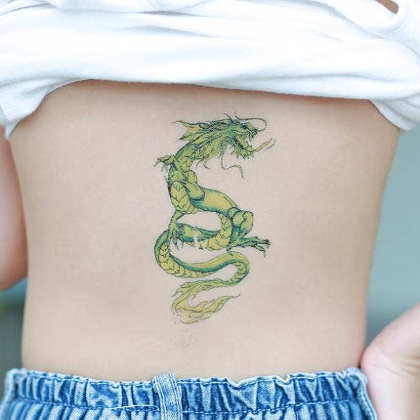 Green dragon tattoo