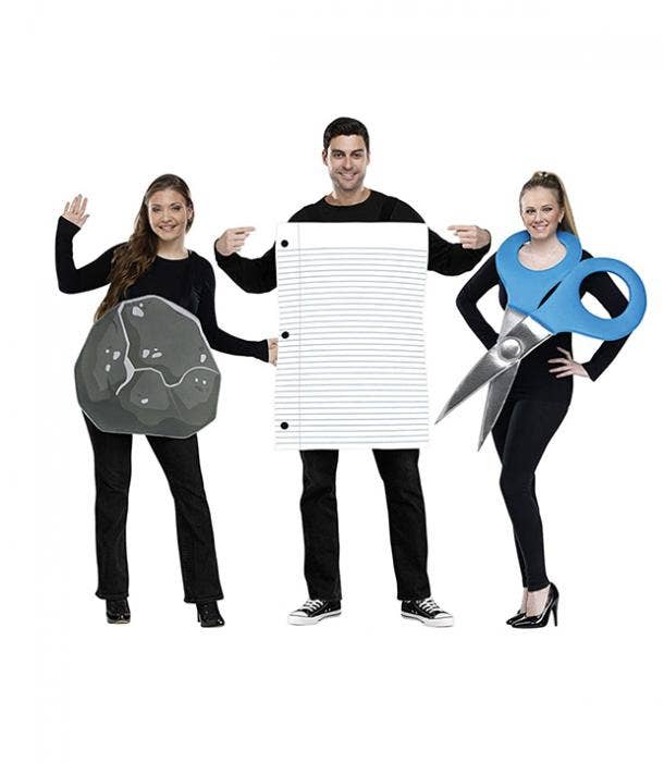 group halloween costumes rock paper scissors