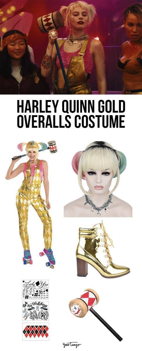 Harley Quinn's Gold Overall Rollerskating Outfit from 'Birds Of Prey' Costume