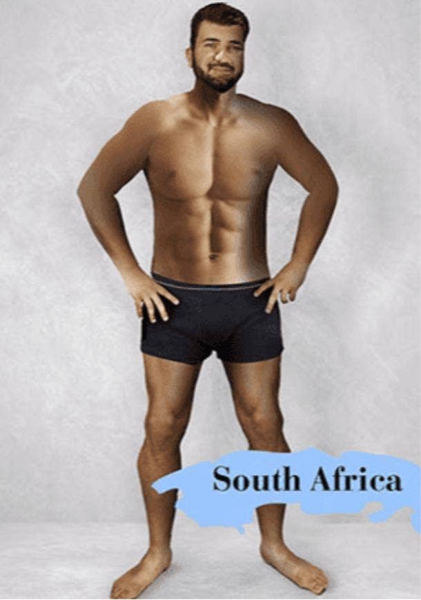 ideal male body type in South Africa