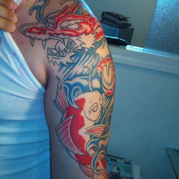 Koi fish dragon tattoo