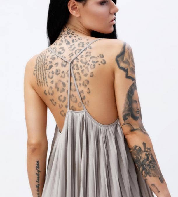 leopard spots tattoo idea for women