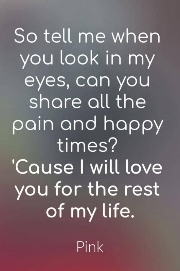 Pink lyrics True Love  True love lyrics, Inspirational music quotes,  Pink lyrics