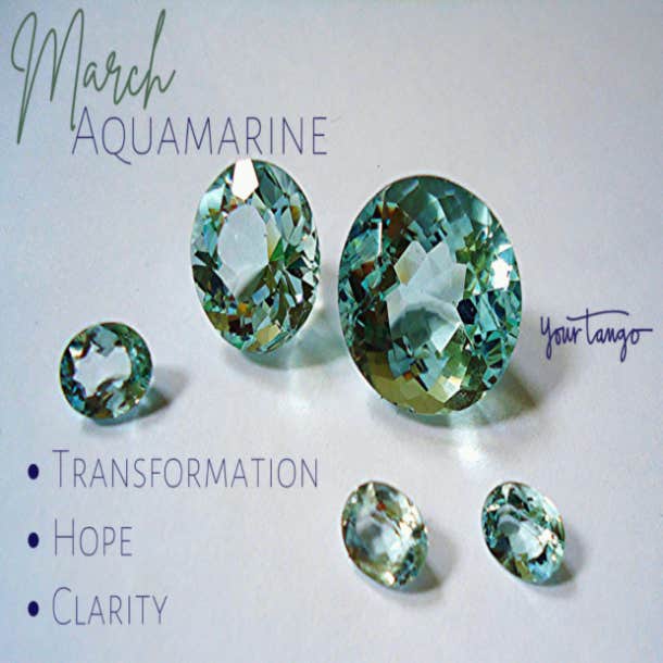 March birthstone aquamarine meaning