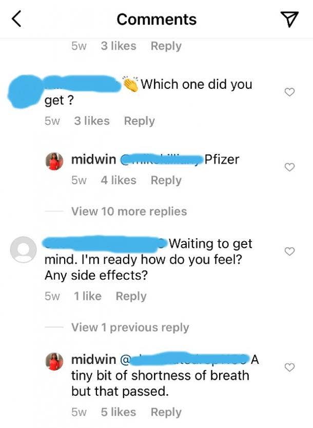 midwin charles instagram comments
