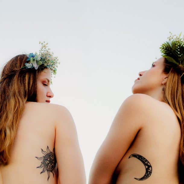 matching sun and moon tattoos