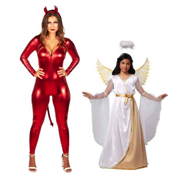 mother daughter halloween costumes devil angel