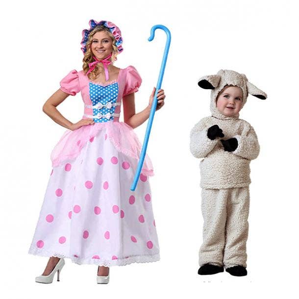 mother daughter halloween costumes little bo peep sheep