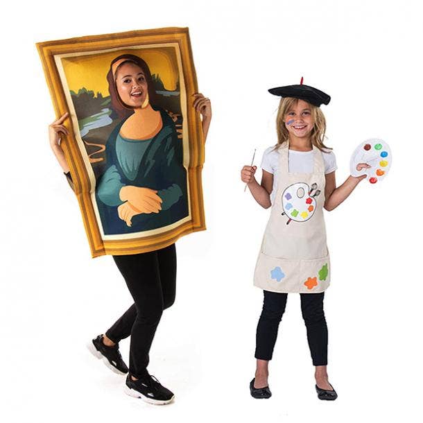 mother daughter halloween costumes mona lisa painter