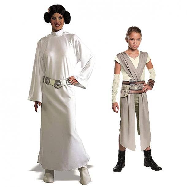 mother daughter halloween costumes princess leia rey