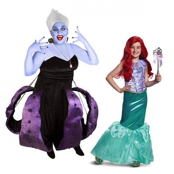 mother daughter halloween costumes ursula ariel the little mermaid