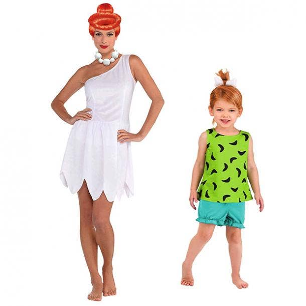 mother daughter halloween costumes wilma pebbles the flintstones