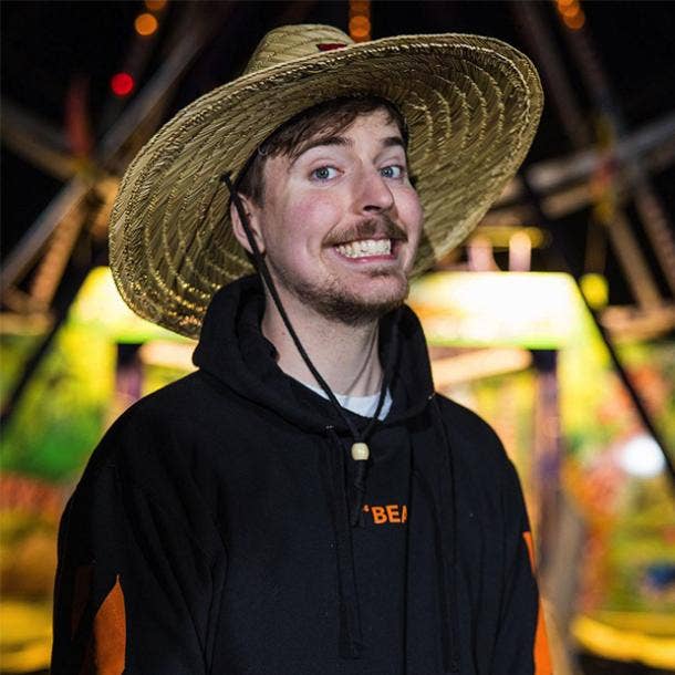 Mr. Beast smiling in a hat
