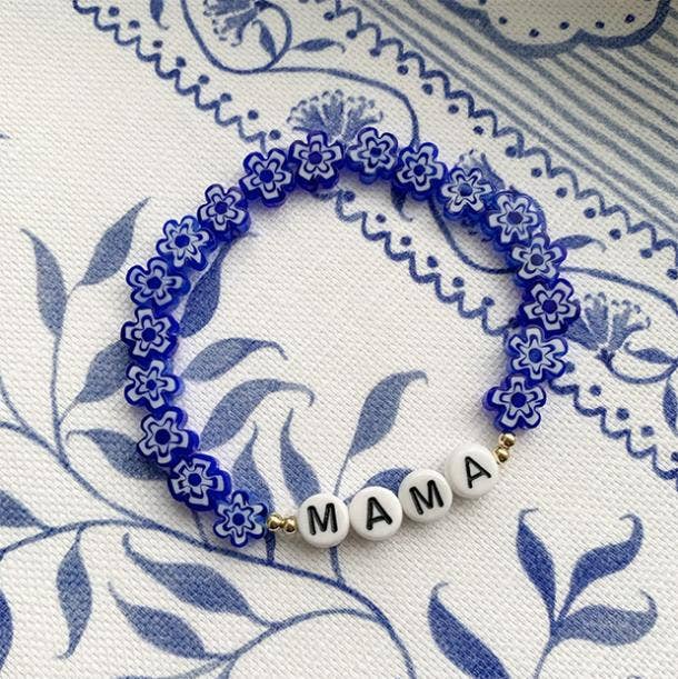 Names For Good Dark Blue Blue Millefiore Valentines Day gift for new mom