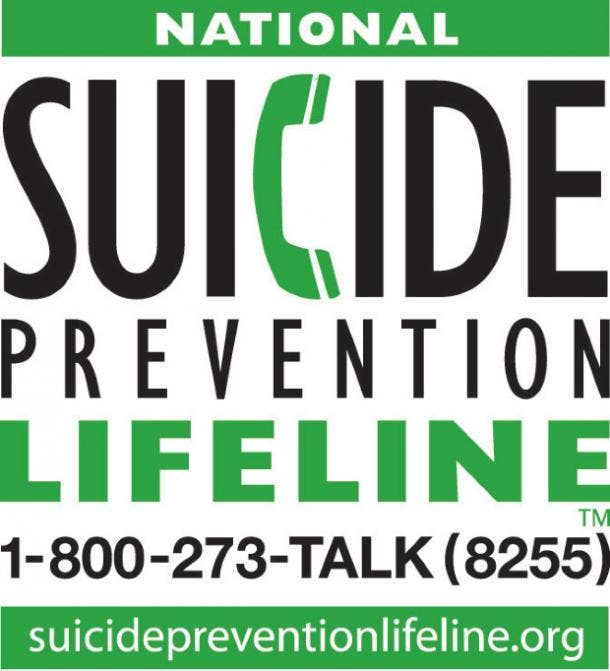 National Suicide Prevention Lifeline contact information