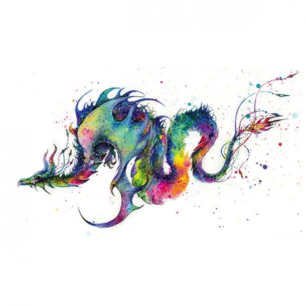 Neon dragon tattoo