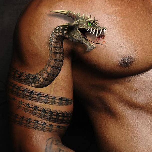 Realistic dragon tattoo