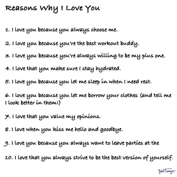 100+ Reasons Why I Love You — A Comprehensive List | YourTango