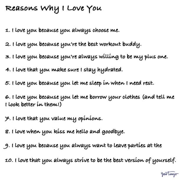 100 Reasons Why I Love You — A Comprehensive List Yourtango