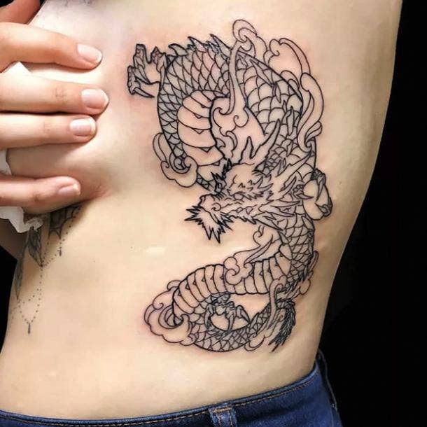 Rib dragon tattoo